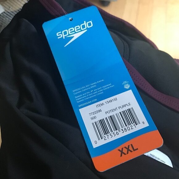 Speedo Swimsuit One Piece Bathing-Suit UV 50+ Co Potent Purple Size XXL - Picture 3 of 4